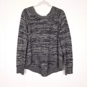 360 Cashmere soft wool cashmere blend knit sweater. Size M, gray black pleated.